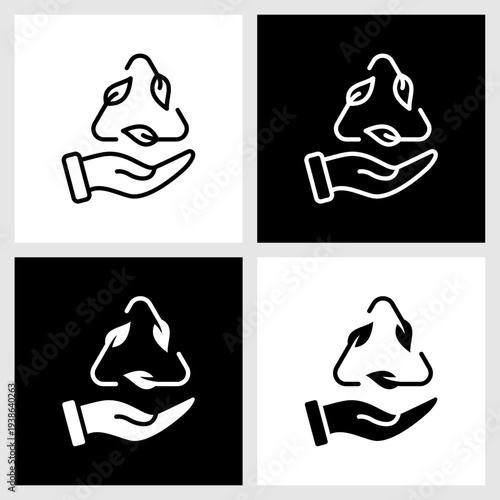 Sustainability Focus Icon with Black and White Background