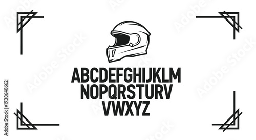 Set of 1 racing helmet alphabet vector