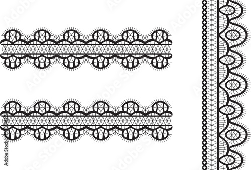 Lace trim border designs, intricate patterns for fashion and crafting