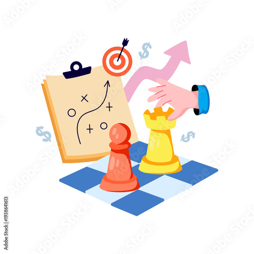 Creative design illustration of business strategy 