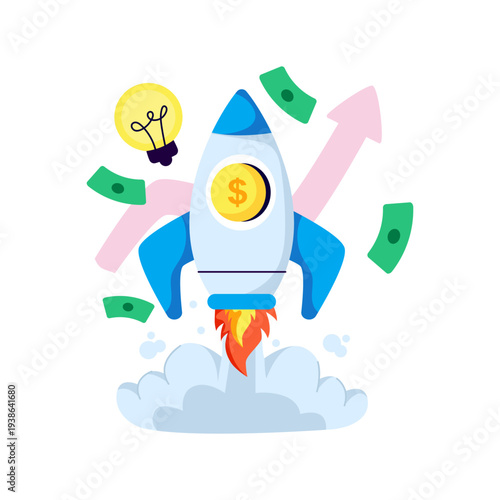 Perfect design illustration of financial launch 