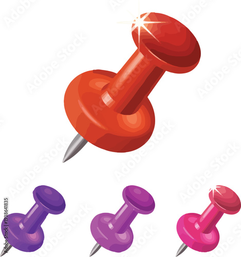 push pin isolated on white