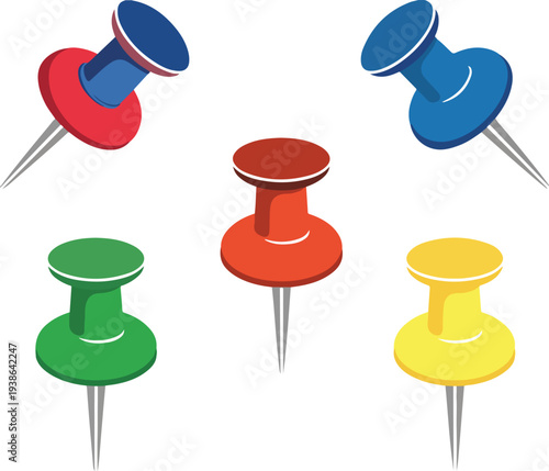 push pin isolated on white