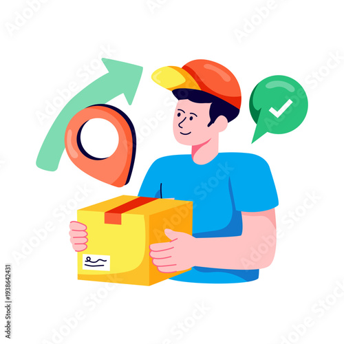 A unique design illustration of delivery man