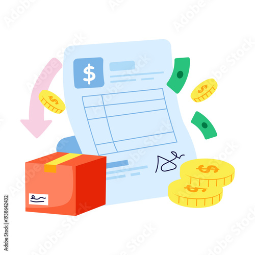 A unique design illustration of delivery invoice