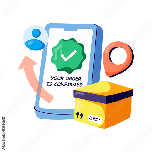 Order confirmed illustration in modern design