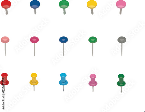 set of colorful pins