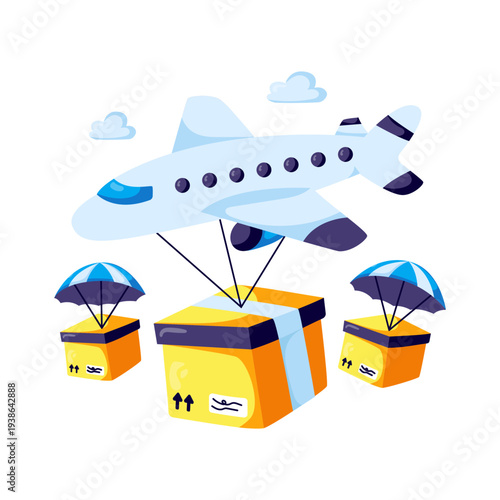 Unique design illustration of air cargo