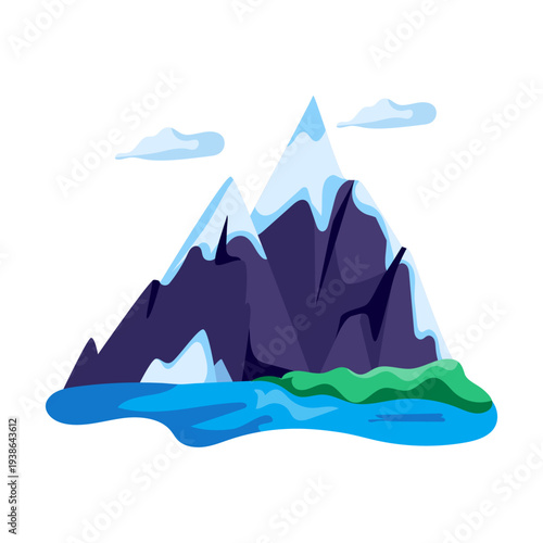 A unique design illustration of mountains with hot air balloon showcasing   hills station 