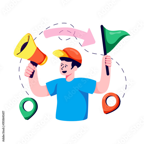 Trendy design illustration of tour guide