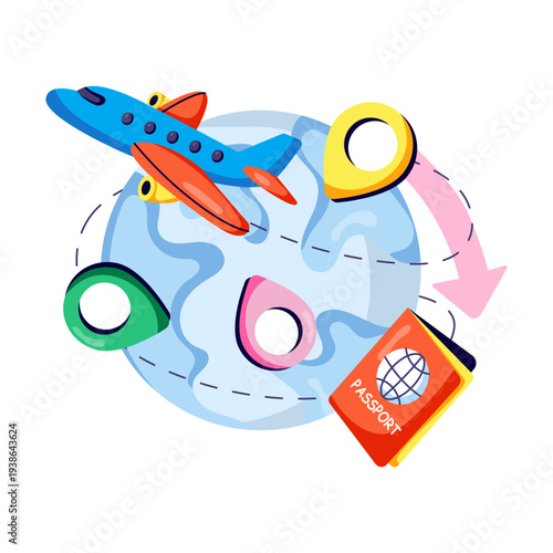 Premium download illustration of travel round the world