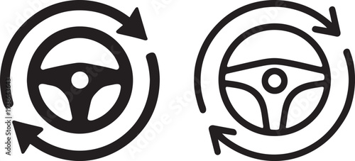 Autopilot car assistant AI icon.