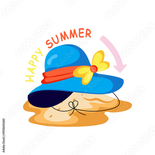 A unique design illustration of summer hat 