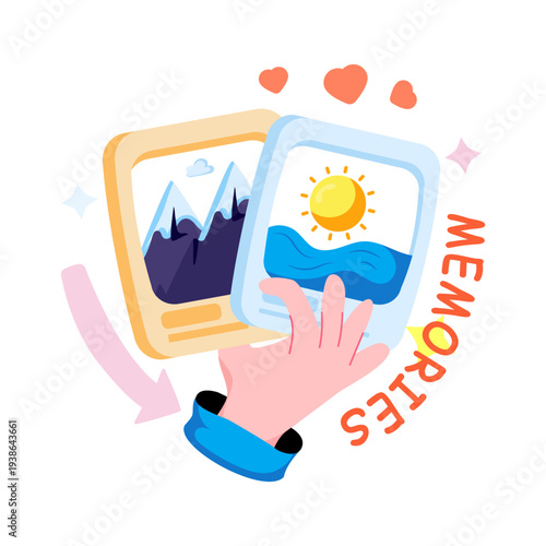 A unique design illustration of travel memories 