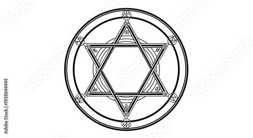 Mystical Hexagram Seal Symbol Occult Magic Circle Ancient Esoteric