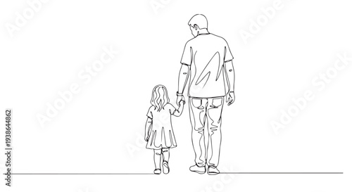 A Father's Love Holding Hands with His Daughter - A Symbol of Guidance and Connection