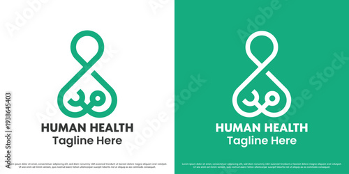 Human health logo design illustration vector. Medical stethoscope silhouette. Hospital icon symbol.