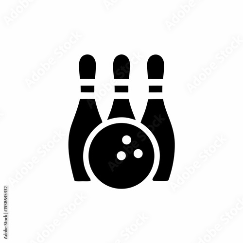 Modern bowling icons with ball and pins in sleek design