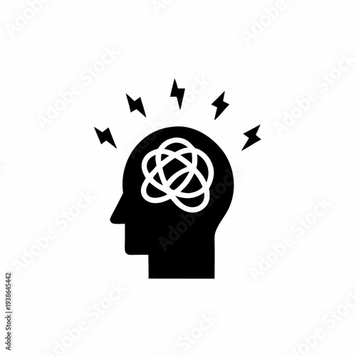 Overwhelmed mind with chaotic thoughts and stress