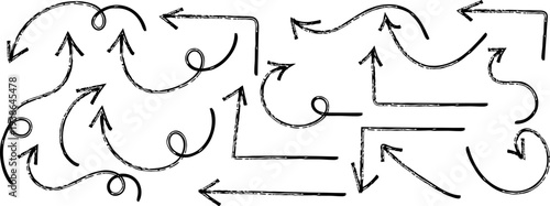 A complex network of arrows and lines forming a maze like pattern with multiple directions and intersections
