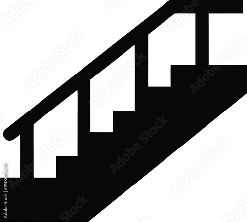 stair climber silhouette vector illustration on transparent background