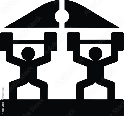 personal training zone silhouette vector illustration on transparent background