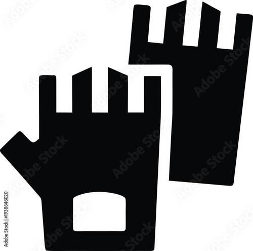 lifting gloves silhouette vector illustration on transparent background