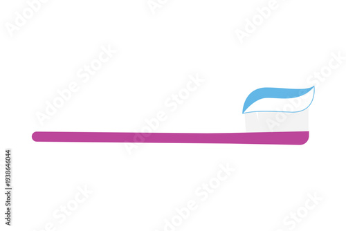 Toothbrush with Toothpaste for Dental Healthcare and Orthodontic Paste Application in Oral Hygiene Concept