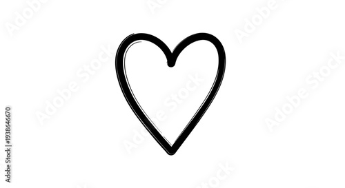 Hand drawn heart icon, a symbol of love and affection, perfect for design and decoration