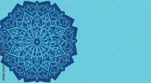 Intricate blue mandala pattern a symmetrical decorative vector illustration perfect for spiritual concepts wellness backgrounds or cultural designs