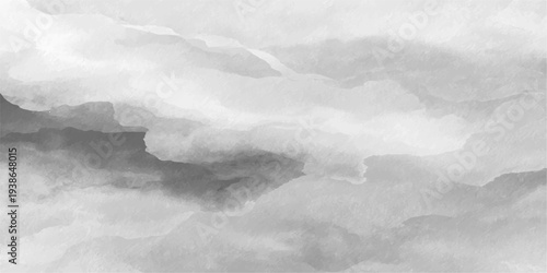 An abstract summer cloudscape features fluffy white cumulus clouds drifting across a blue sky over an aged paper texture with a light stormy atmosphere