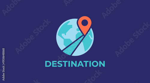This image features a globe with a location marker, symbolizing travel and destination planning for adventurous journeys around the world in an inviting manner.