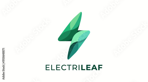 Electrileaf's logo showcases a contemporary design that represents sustainability and innovation with dynamic shapes, emphasizing green energy and eco-conscious values.