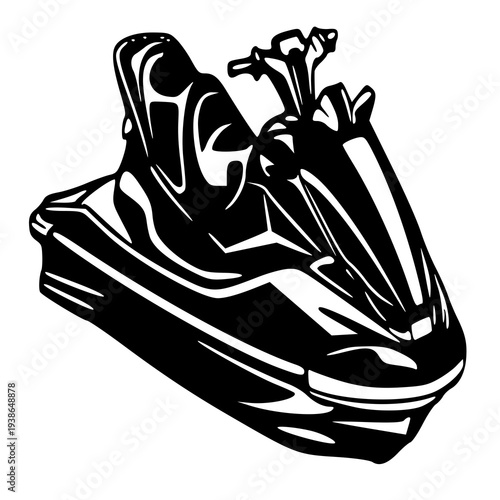 Vector illustration of a jet ski , silhouette of a jet ski 