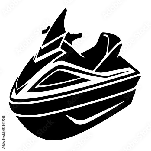 Vector illustration of a jet ski , silhouette of a jet ski 