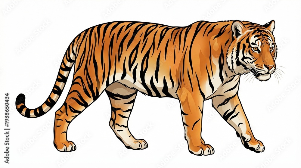 Obraz premium tiger on white background