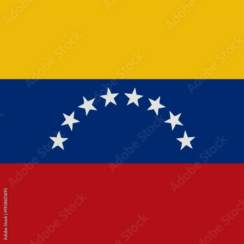 Republic Venezuela federal state and a presidential republic Official State Symbol. National Flag Waving Image. Close Up On Blowing Sign. Flagpole Illustration. Close-Up Of The Surface Of The Fabric