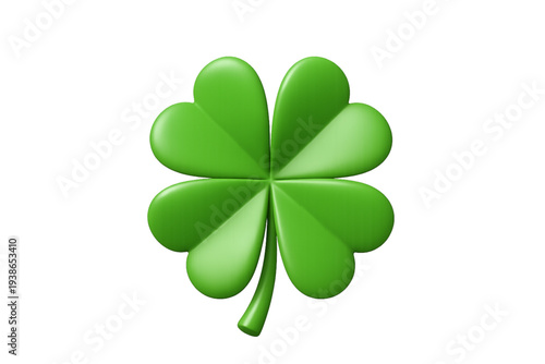 Vibrant green four-leaf clover symbolizing good luck and fortune