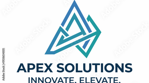 This striking logo for Apex Solutions features intricate geometric shapes, symbolizing innovation and elevation in solutions, perfect for businesses aiming for modern impact and efficiency.