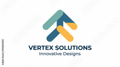 This logo design incorporates ascending arrow shapes in vibrant colors, emphasizing growth and forward movement, ideally suited for a solutions-oriented business.