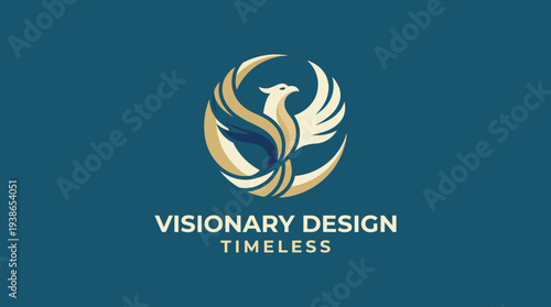 This stunning logo features a phoenix rising, embodying timeless design, resilience, and vision, making it a perfect representation for businesses aiming for excellence.