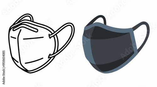 This image features two stylish face masks, showcasing the importance of facial protection in today's world, combining fashion with health safety for everyone.