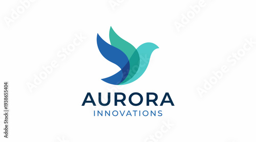 The logo showcases an elegant bird shape in blue and green hues, symbolizing innovation, freedom, and soaring ideas for a progressive business or startup.