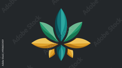 Featuring a stylish leaf motif with vibrant yellow accents, this image effectively embodies concepts of growth, nature, and freshness in a modern and appealing design style.