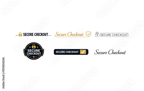 Secure checkout badge collection: diverse designs for safe online payments