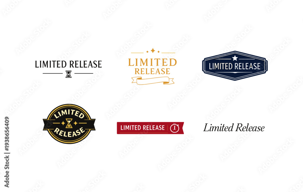 Obraz premium Limited release badge set with diverse designs and styles