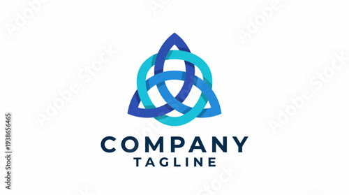 This logo features a modern triangular design with blue tones, effective for branding. It represents unity, creativity, and professionalism in a corporate context.