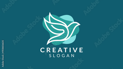 This logo features a minimalistic bird design which symbolizes freedom and creativity, perfect for a brand seeking to convey innovation and a positive message.