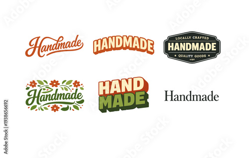 Variety of handmade logos showcasing artistic typography and design styles