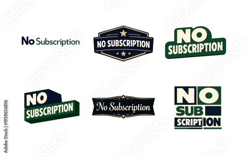 No subscription logos collection with vintage and modern styles